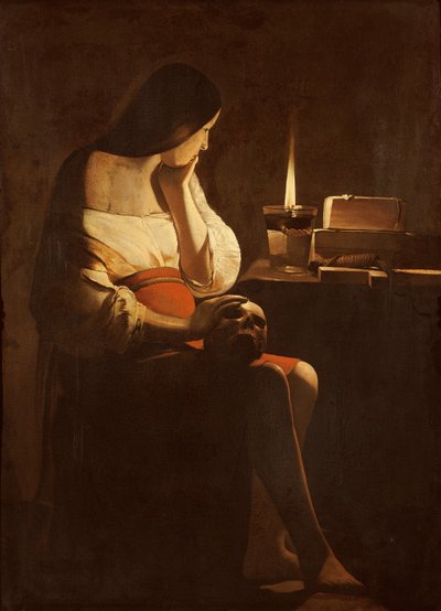 Maria Madalena com uma luz da noite, c.1640-35 de Georges de La Tour